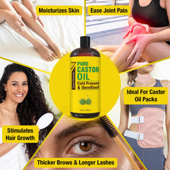Seven Minerals Castor Oil for lash and brow care shows conditioning potential.