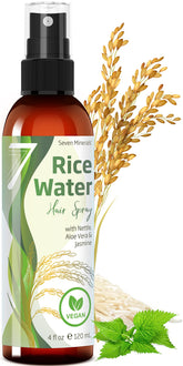 Seven Minerals fermented rice water spray bottle offering hair nourishment and growth support.