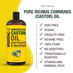 Seven Minerals castor oil for hair growth application on scalp and strands.