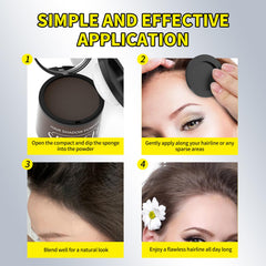 Sevich Hairline Powder puff application shows easy, mess-free touch-ups