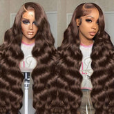 SFTNMEH 30 inch chocolate brown lace front wig with baby hair for natural look.