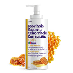 Shailee Psoriasis Shampoo bottle demonstrates daily scalp care with advanced formula