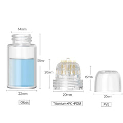 Shake Beauty Hydra Needle Derma Stamp with portable 5ml glass bottle for on‑the‑go serum delivery.