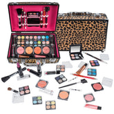 SHANY Carry All Makeup Train Case leopard exterior showcases durable portable design.