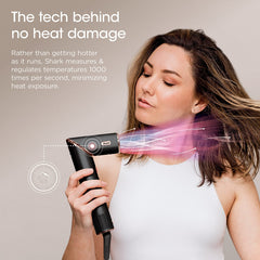 Shark FlexStyle auto-wrap curler 2-25 demonstrates consistent curl definition.