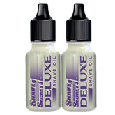 Shave Secret Deluxe Shaving Oil bottle pour for silky glide and reduced irritation.