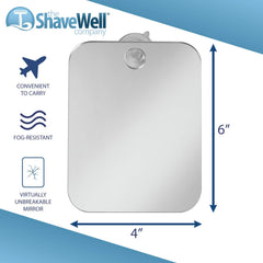 Shave Well travel 6x4 inches compact mirror for small-space bathrooms