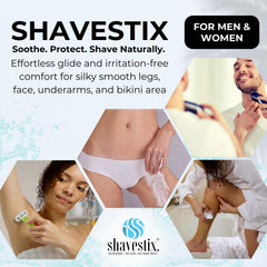 Shavestix roll-on shave stick demonstrates smooth, mess-free application.