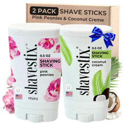 Shavestix coconut crème travel shaving stick for on-the-go hydration.