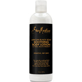 SheaMoisture African Black Soap lotion bottle shown for daily moisturization