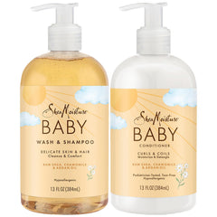 SheaMoisture Baby Essentials tear-free shampoo bottle for delicate hair, gentle cleansing.