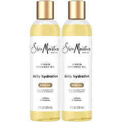 SheaMoisture Body Oil Daily Hydration 2-Pack packaging close-up shows fast-absorbing formula