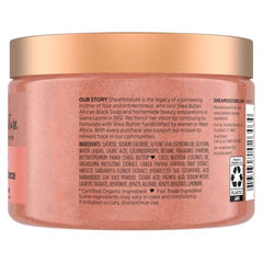 SheaMoisture Glowing Radiance scrub texture close-up highlights natural sugar exfoliants