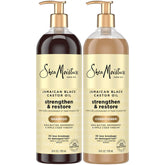 SheaMoisture Jamaican Black Castor Oil Shampoo pump bottle strengthens curls.