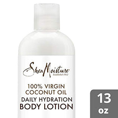 SheaMoisture lotion texture close-up shows creamy, smoothing application.
