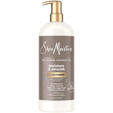 SheaMoisture Moisture & Smooth bottle with pump for easy application and frizz control.