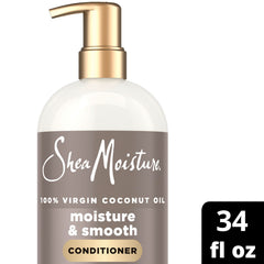 SheaMoisture Moisture & Smooth conditioner-cream texture delivering rich hydration for defined curls.