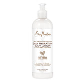 SheaMoisture Virgin Coconut Oil Daily Hydration Lotion bottle showing smooth skin
