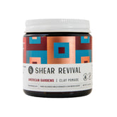 Shear Revival American Gardens clay pomade jar showing matte hold