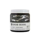 Shear Revival Gray Ghost Cream Pomade packaging in amber jar for clean, vegan styling