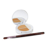 Sheer Cover Studio packaging compact holds concealers and highlighter for portable, on-the-go concealment.