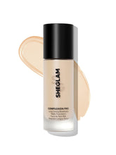 SHEGLAM full-coverage foundation Porcelain bottle—long-wearing semi-matte finish.