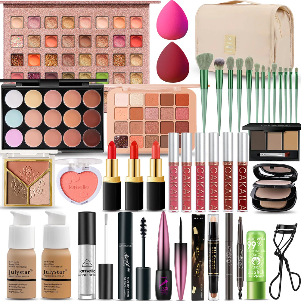 SHELAKIN all-in-one makeup kit 40-color eyeshadow palette for versatile looks.