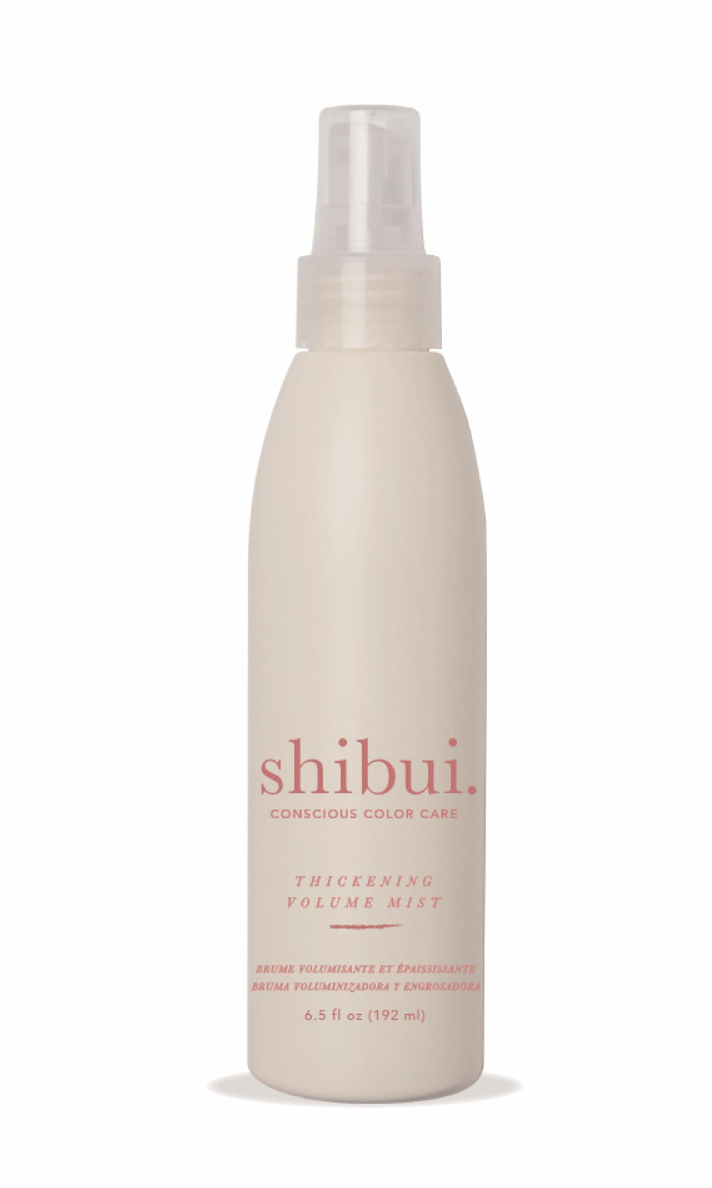 SHIBUI Thickening Volume Mist bottle adds light body for fine hair.