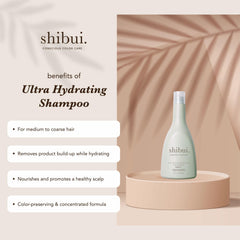 SHIBUI Ultra Hydrating Shampoo dispensing cap close-up for easy, clean daily wash