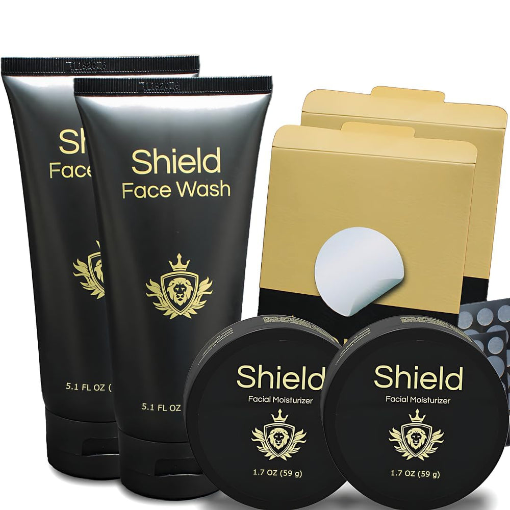 Shield face wash bottle for a refreshing cleanse supporting clearer skin