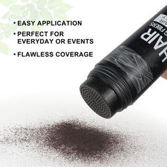 SHIFAKOU Hair Fibers apply closeup demonstrates targeted spray for quick hair thickening.