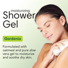 Aloe and oatmeal-based gel close-up emphasizes gentle, skin-softening daily care.