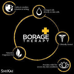ShiKai Borage Therapy ingredients oatmeal and shea nourish and soothe the skin.
