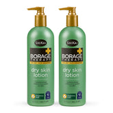 ShiKai Borage Therapy Unscented Lotion bottle pour showing non-greasy hydration.