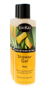 ShiKai Daily Moisturizing Shower Gel yuzu bottle-front view for soft, hydrated skin.