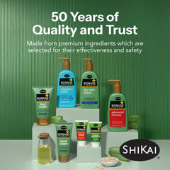 ShiKai Tea Tree Shampoo lather scene showing invigorating daily use.
