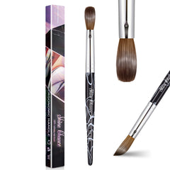 Shine Chance acrylic nail brush size 14 close-up showing Kolinsky hairs for precise powder application.