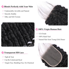 Shining Girl 5x5 deep-wave closeup highlights baby hairs for natural finish.