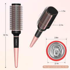 SHINLEA round brush with 3D detangling teeth eases detangling and snag-free styling.