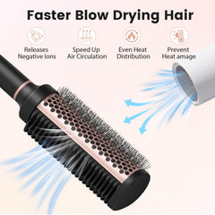 SHINLEA round brush wavy nylon bristles glide through hair and reduce snag.