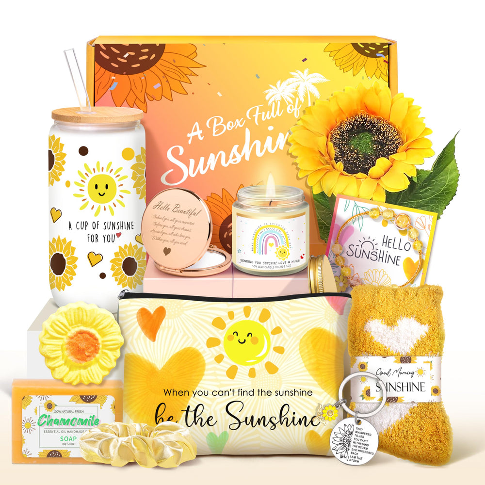 ShinnyWis Get Well Cup Sunflower—durable glass for hot or cold beverages.