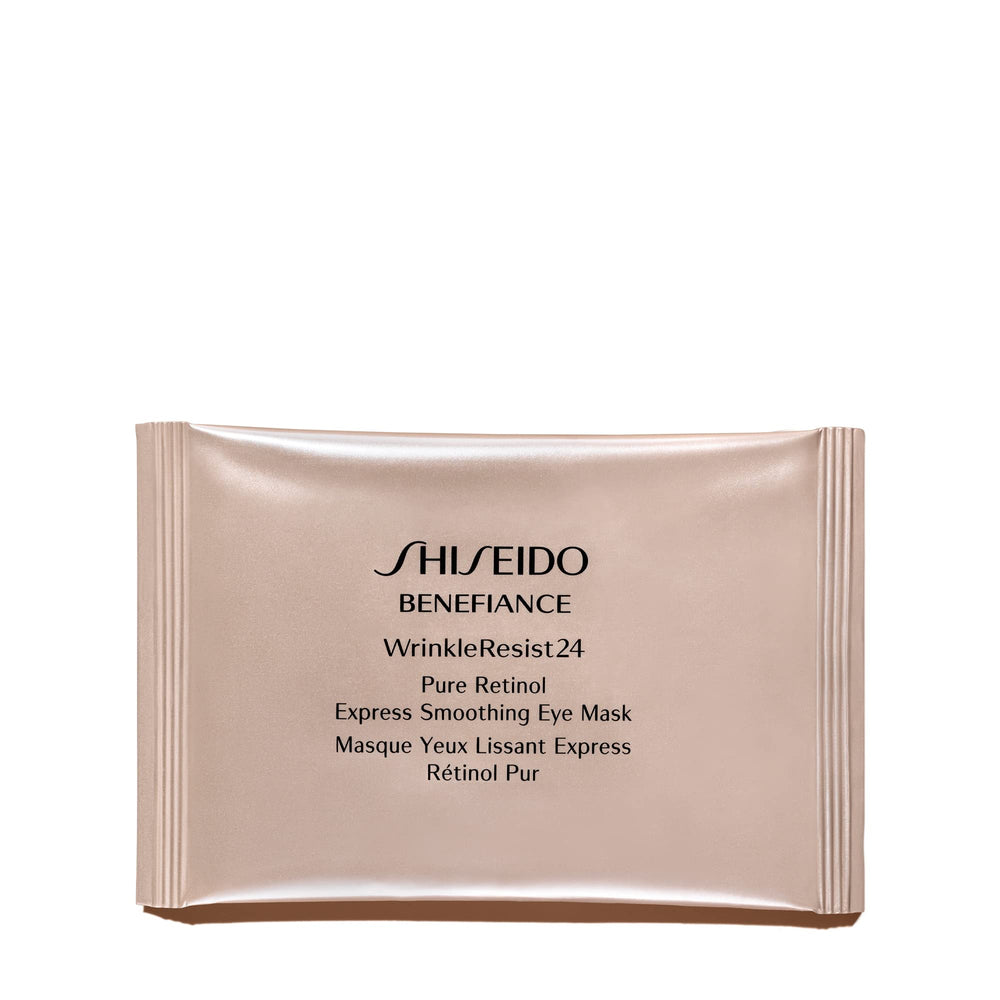 Shiseido Benefiance eye mask packaging highlights premium micro-infusion formula for quick skincare.