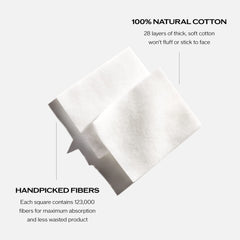Shiseido facial cotton pads showcasing 165 squares for efficient product use.