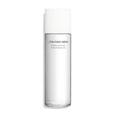 Shiseido Men Hydrating Lotion Clear bottle on counter highlights long-lasting hydration