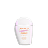 Shiseido Urban Environment sunscreen bottle front with oil-free SPF 42 protection for daily use.