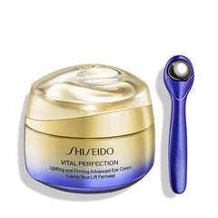 Shiseido Vital Perfection eye cream bottle showing premium hydration and care