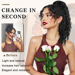 SHNMIN ponytail extension easy wear shows simple assembly and secure fit.