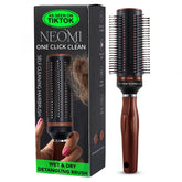 SHOP LC Delivering Joy self-cleaning hairbrush showing effortless detangling and quick cleanup.
