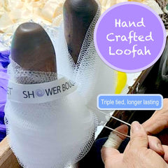 Shower Bouquet Long-Handle Back Brush highlights extended reach for hard-to-reach areas.
