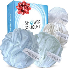 Shower Bouquet XL pastel loofah bundle for gentle exfoliation and cleansing